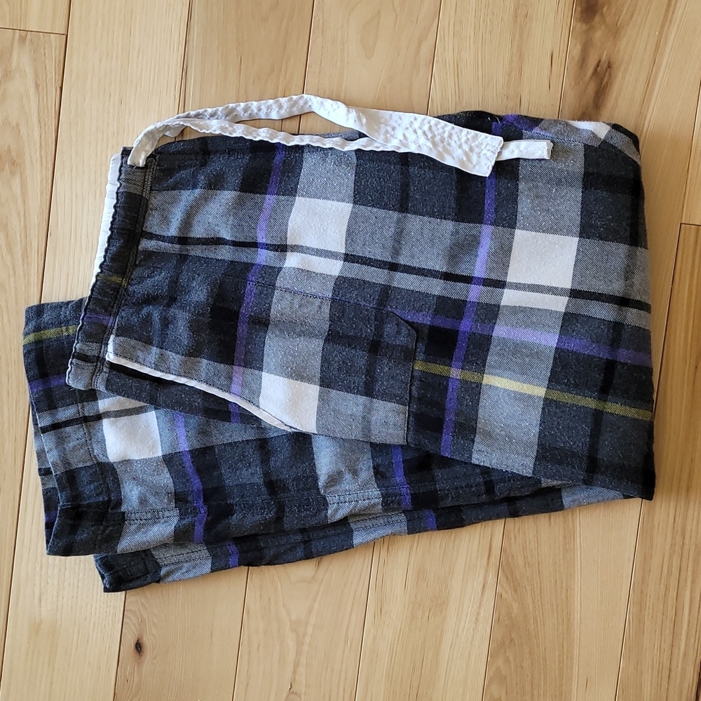 Vera Wang Simply Vera Women's Medium Plaid Pajama Bottoms 2 Pockets Elastic &